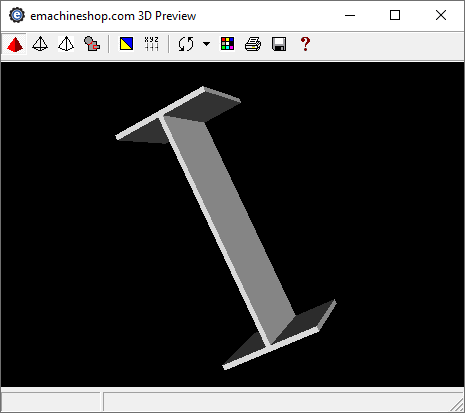 3D render of an I-Beam in eMachineShop CAD