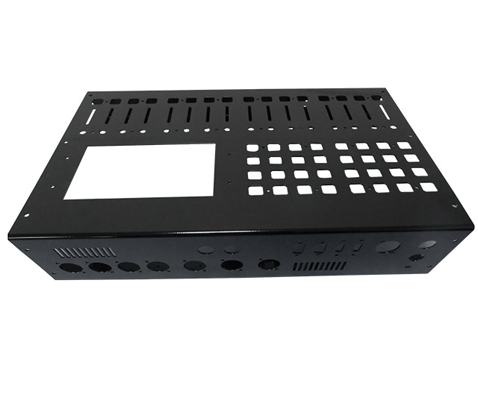 black sheet metal box made by eMachineShop