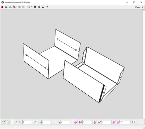 3D render of a sheet metal box made in eMachineShop CAD