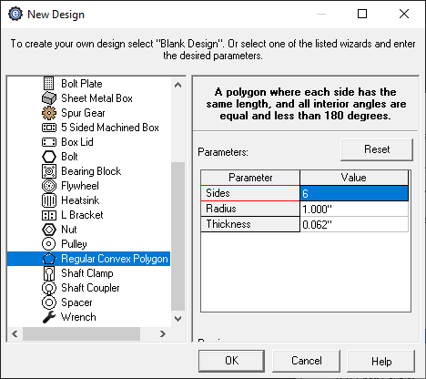 custom polygon creator menu in eMachineShop CAD