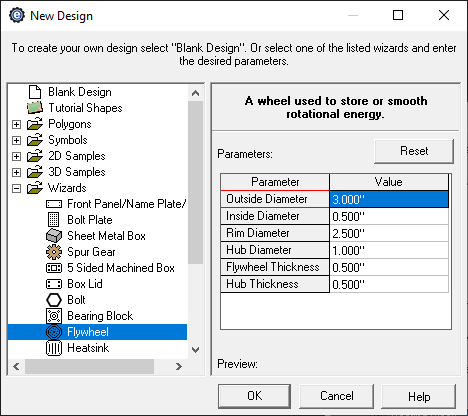 custom flyweheel creator menu in eMachineShop CAD